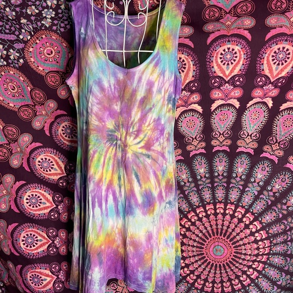 Assymetrical Tie Dyed Dress NWOT Large - Picture 2 of 6